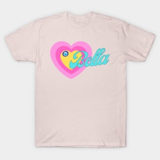 Bella in Colorful Heart Illustration T-Shirt